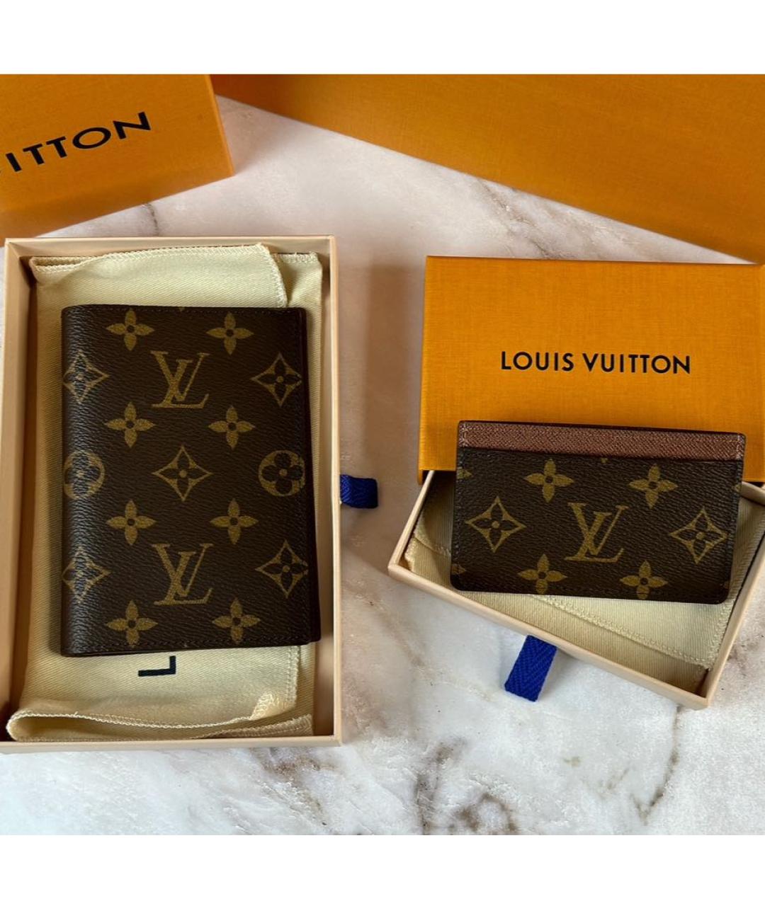 LOUIS VUITTON Коричневый кардхолдер, фото 3