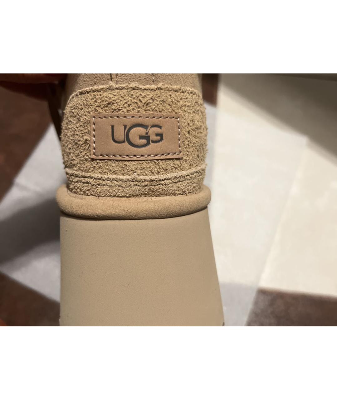 UGG AUSTRALIA Бежевые замшевые ботинки, фото 4