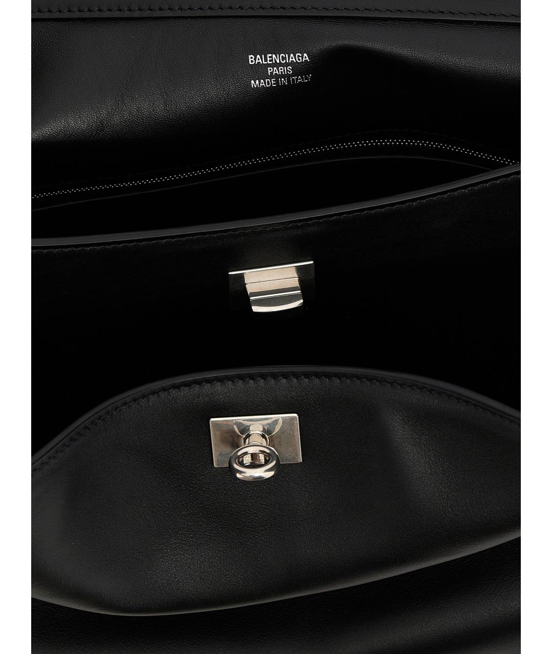 BALENCIAGA Черная кожаная сумка тоут, фото 4