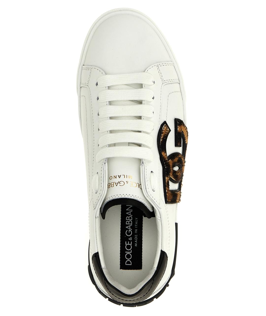 DOLCE&GABBANA Белые кожаные кеды, фото 5