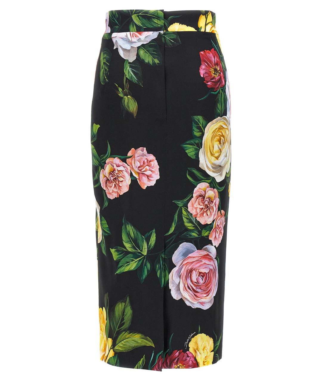 DOLCE&GABBANA Мульти шелковая юбка миди, фото 2