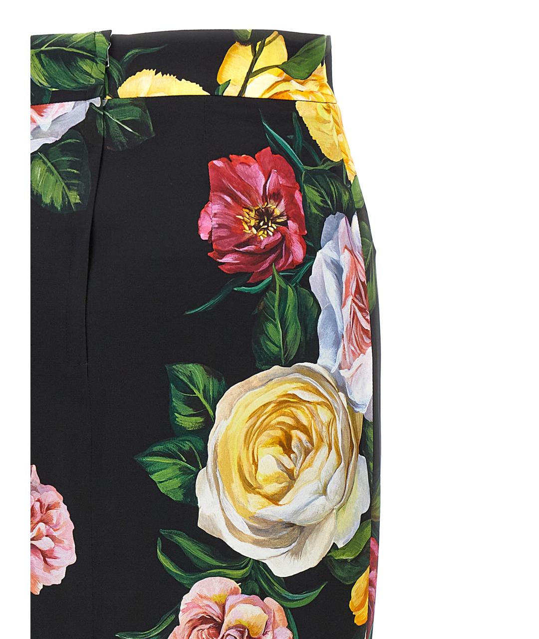 DOLCE&GABBANA Мульти шелковая юбка миди, фото 4