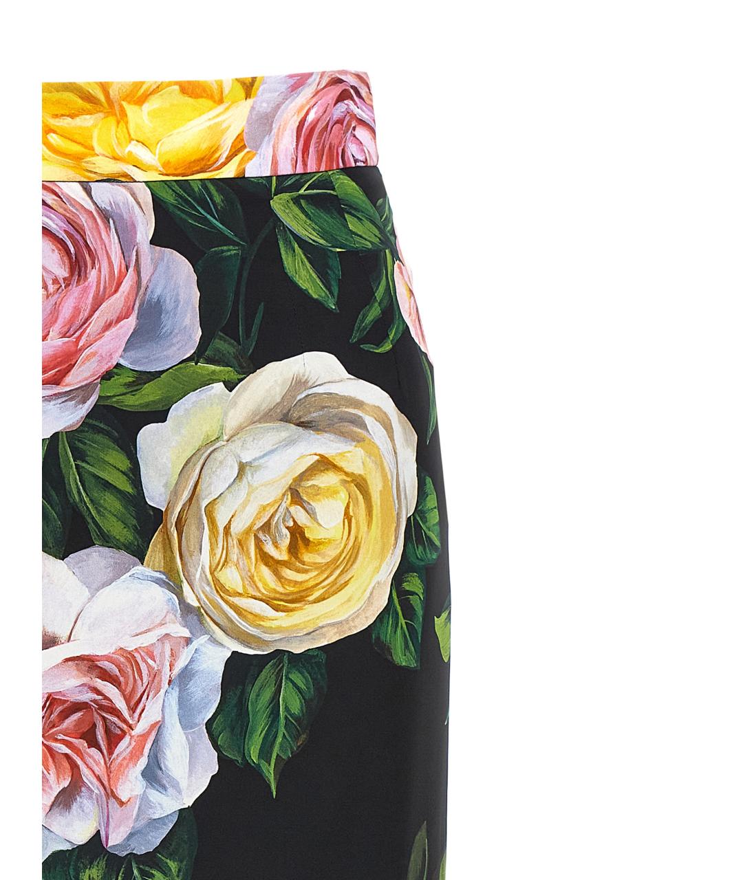 DOLCE&GABBANA Мульти шелковая юбка миди, фото 3