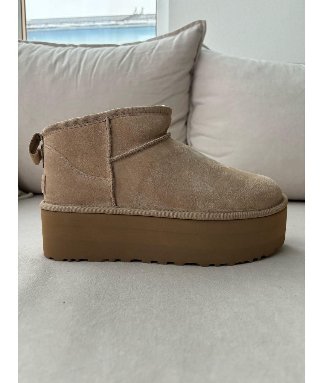 UGG AUSTRALIA Бежевые замшевые ботинки, фото 8