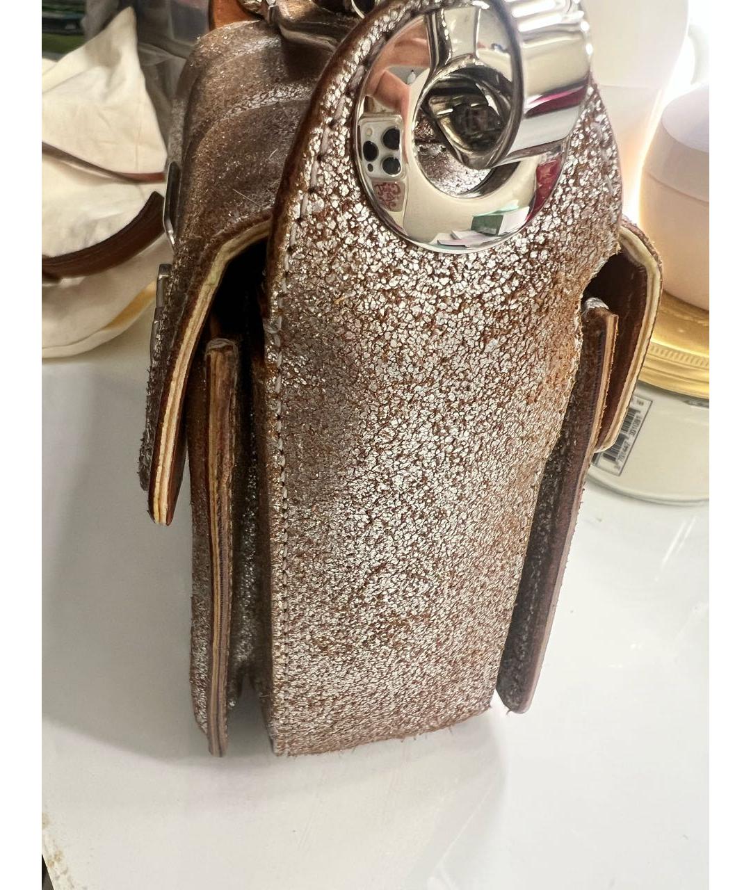 LANVIN Серебряная кожаная сумка с короткими ручками, фото 2