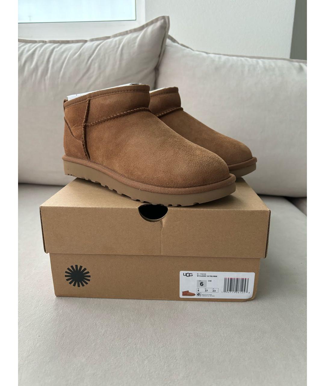 UGG AUSTRALIA Коричневые замшевые ботинки, фото 3