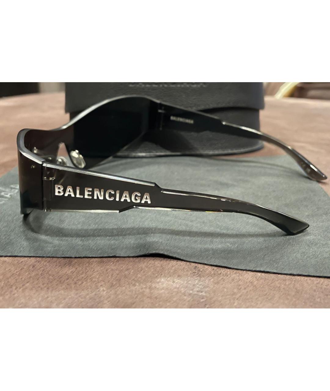 BALENCIAGA Черные пластиковые солнцезащитные очки, фото 2