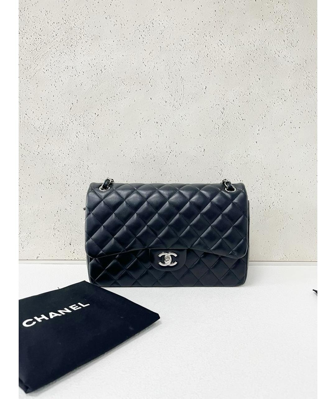 CHANEL Черная кожаная сумка через плечо, фото 2