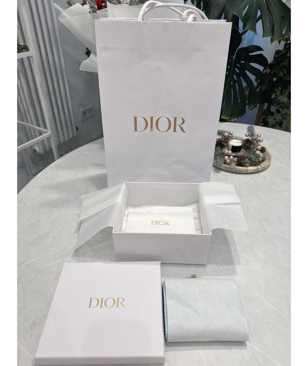 CHRISTIAN DIOR Голубой кожаный кошелек, фото 6