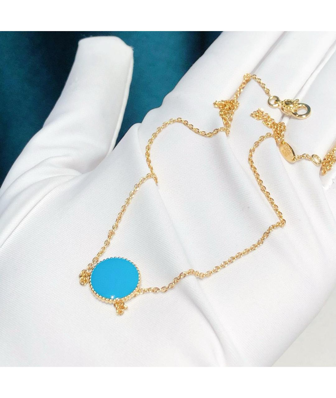 CHRISTIAN DIOR Бирюзовое колье из желтого золота, фото 4