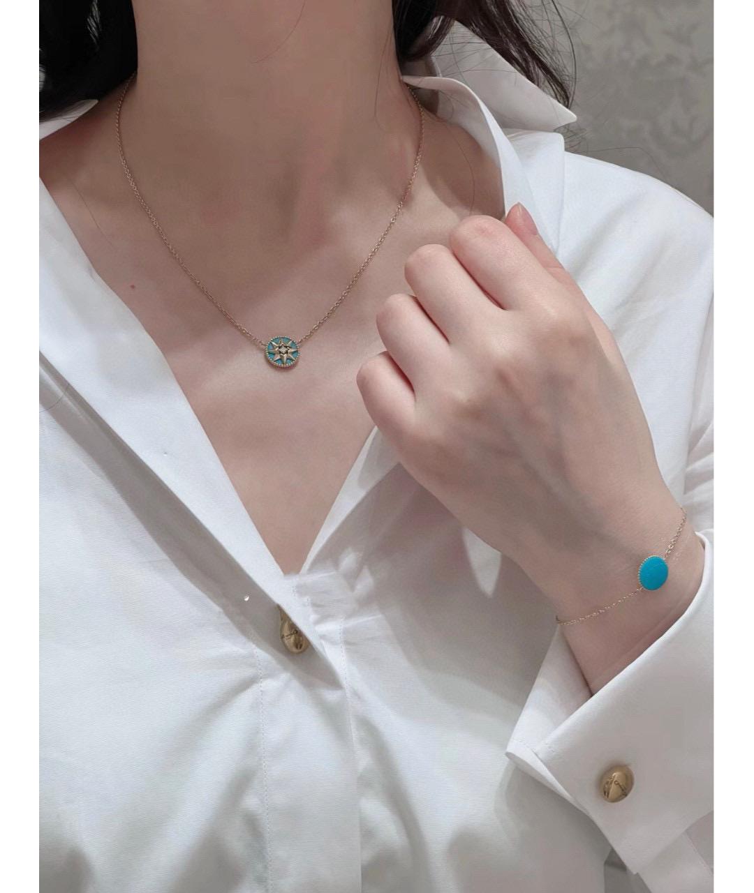 CHRISTIAN DIOR Бирюзовое колье из желтого золота, фото 5