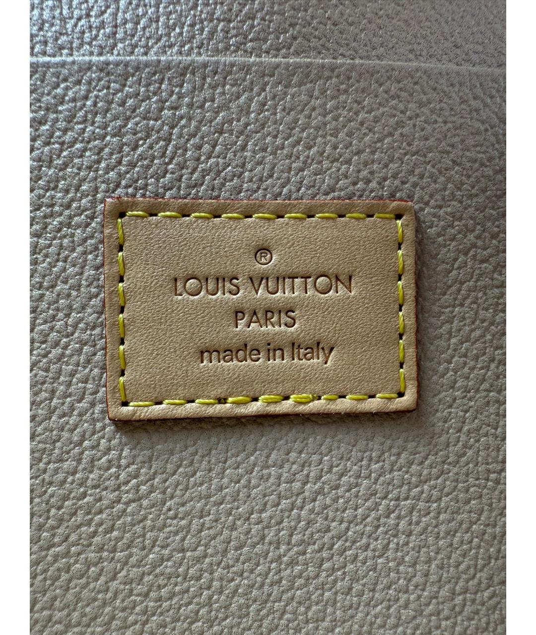 LOUIS VUITTON Коричневая кожаная косметичка, фото 6