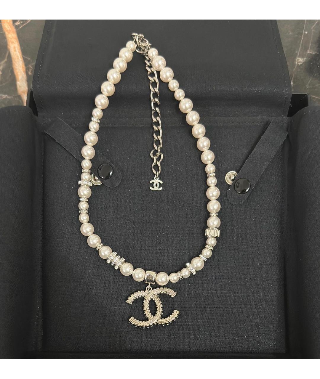 CHANEL Серебряное латунное колье, фото 3