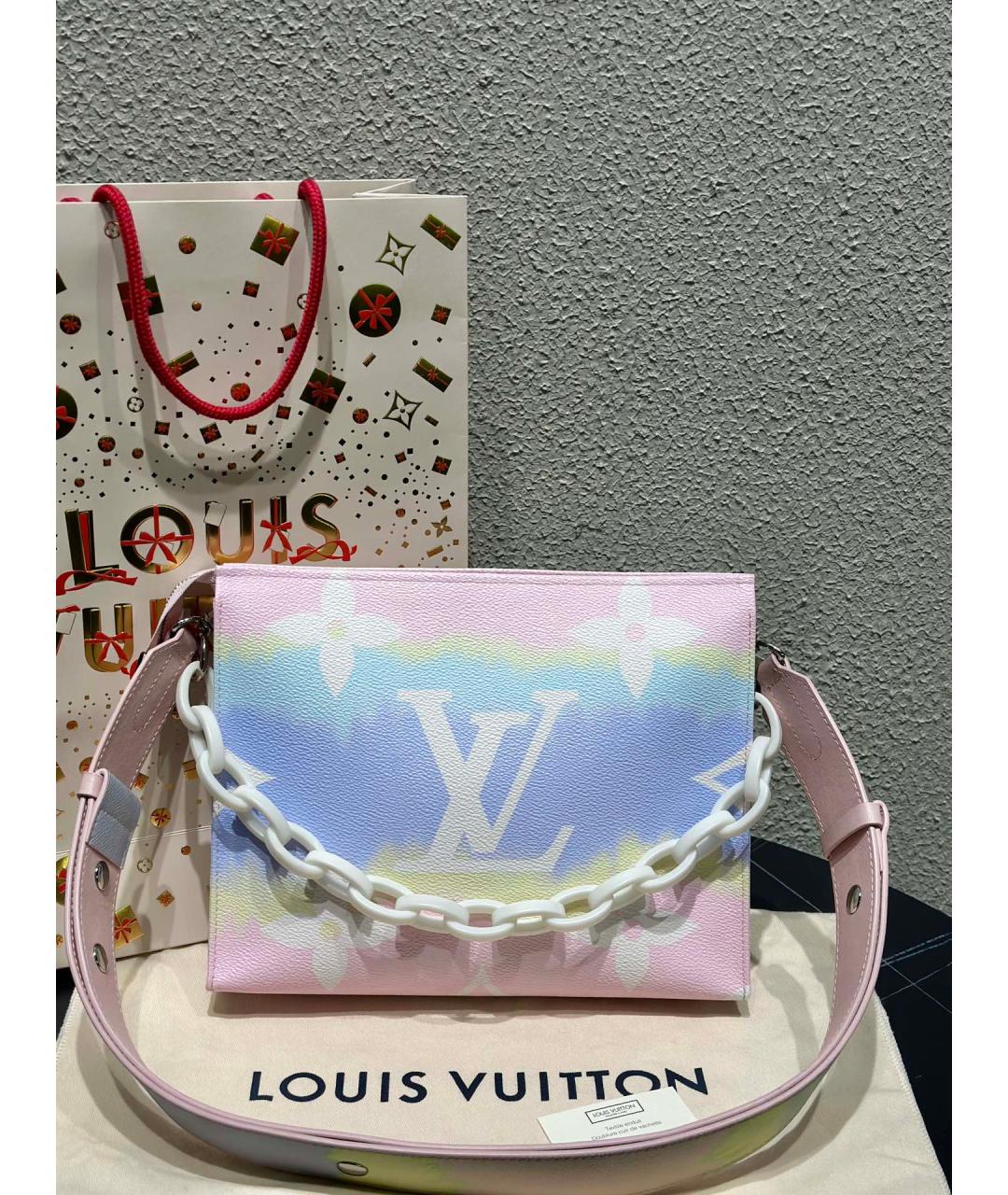 LOUIS VUITTON Розовая сумка через плечо из искусственной кожи, фото 3