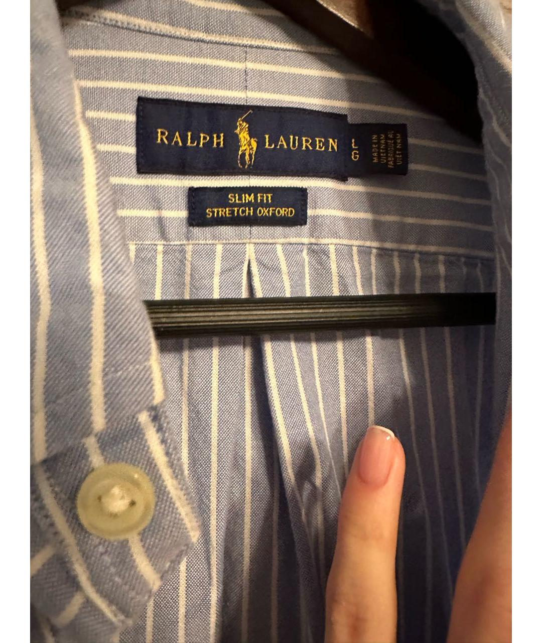 POLO RALPH LAUREN Голубая хлопковая кэжуал рубашка, фото 3