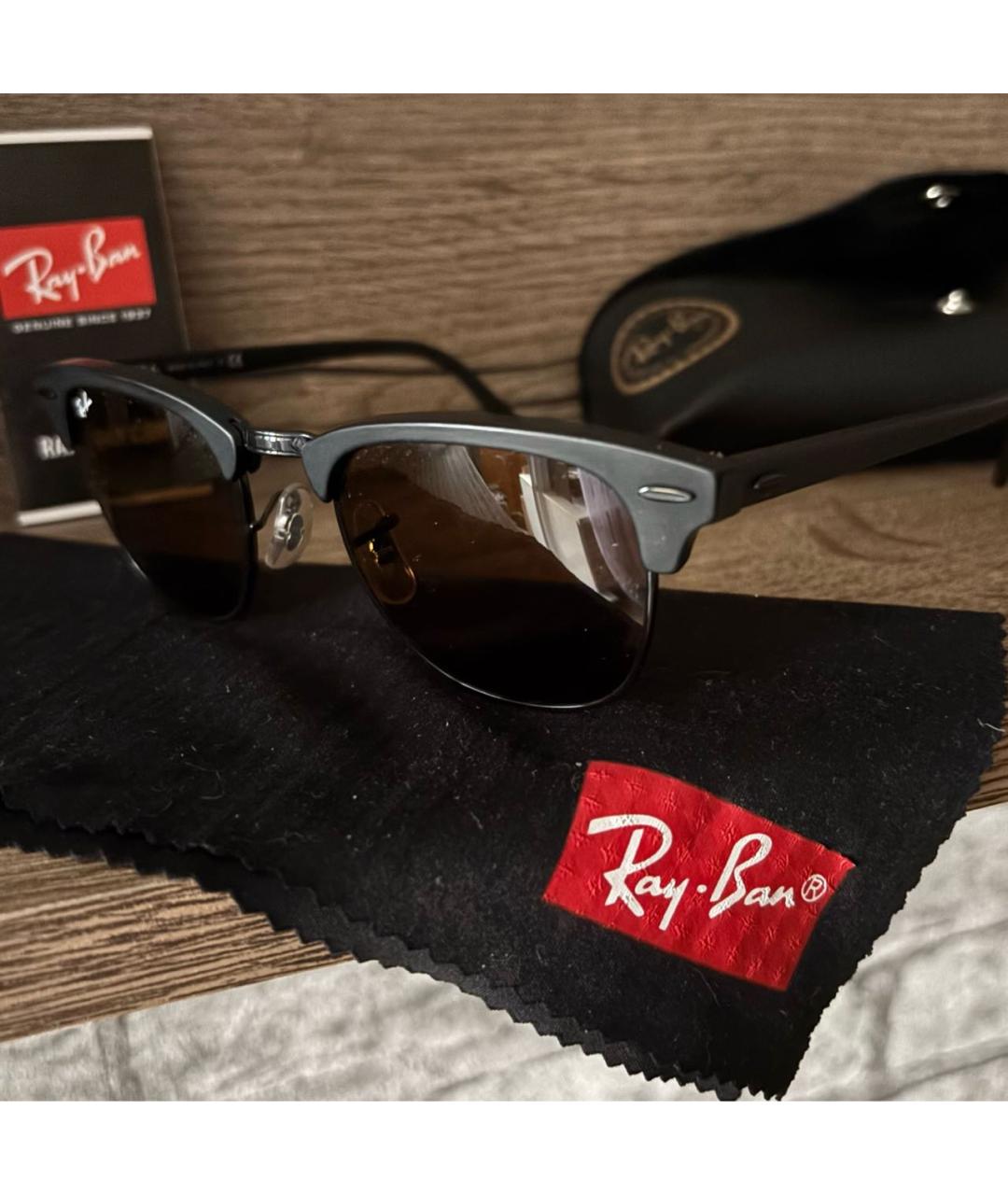 RAY BAN Черные солнцезащитные очки, фото 6