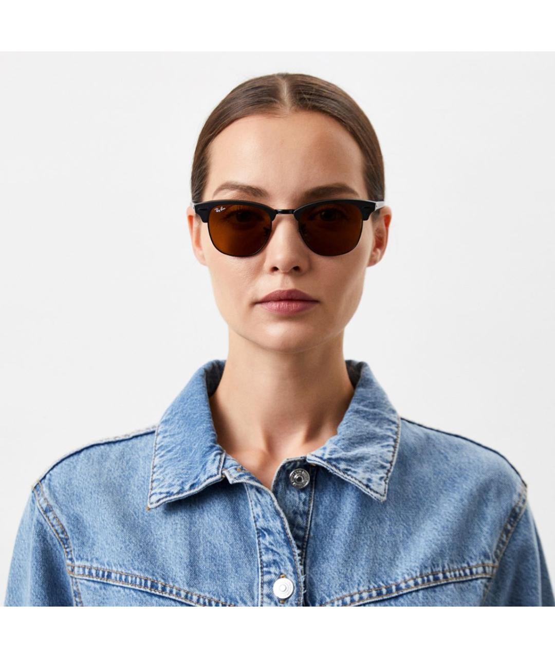 RAY BAN Черные солнцезащитные очки, фото 8