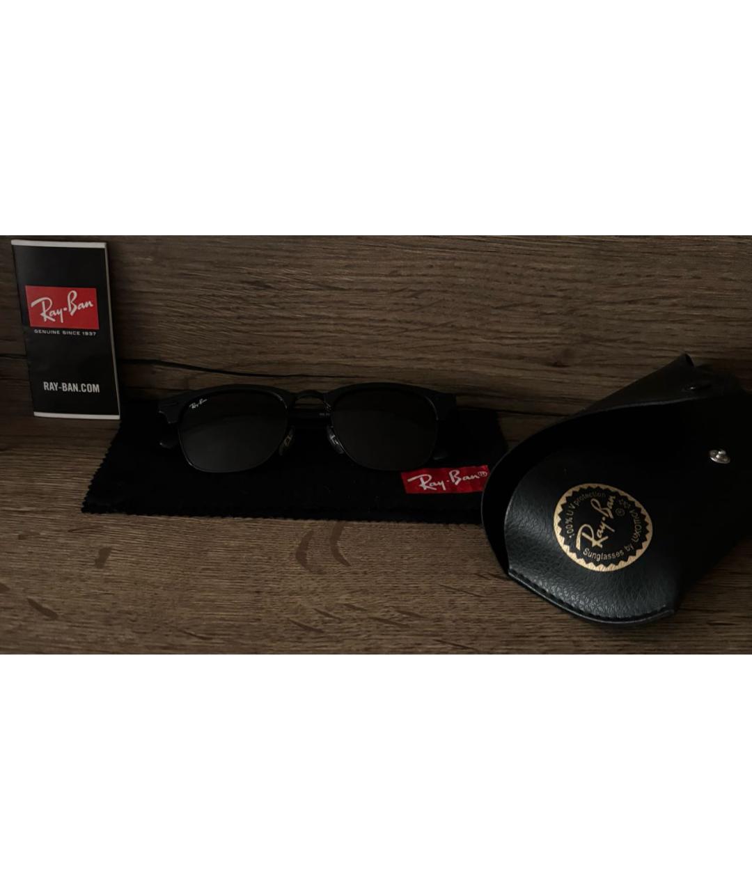 RAY BAN Черные солнцезащитные очки, фото 4