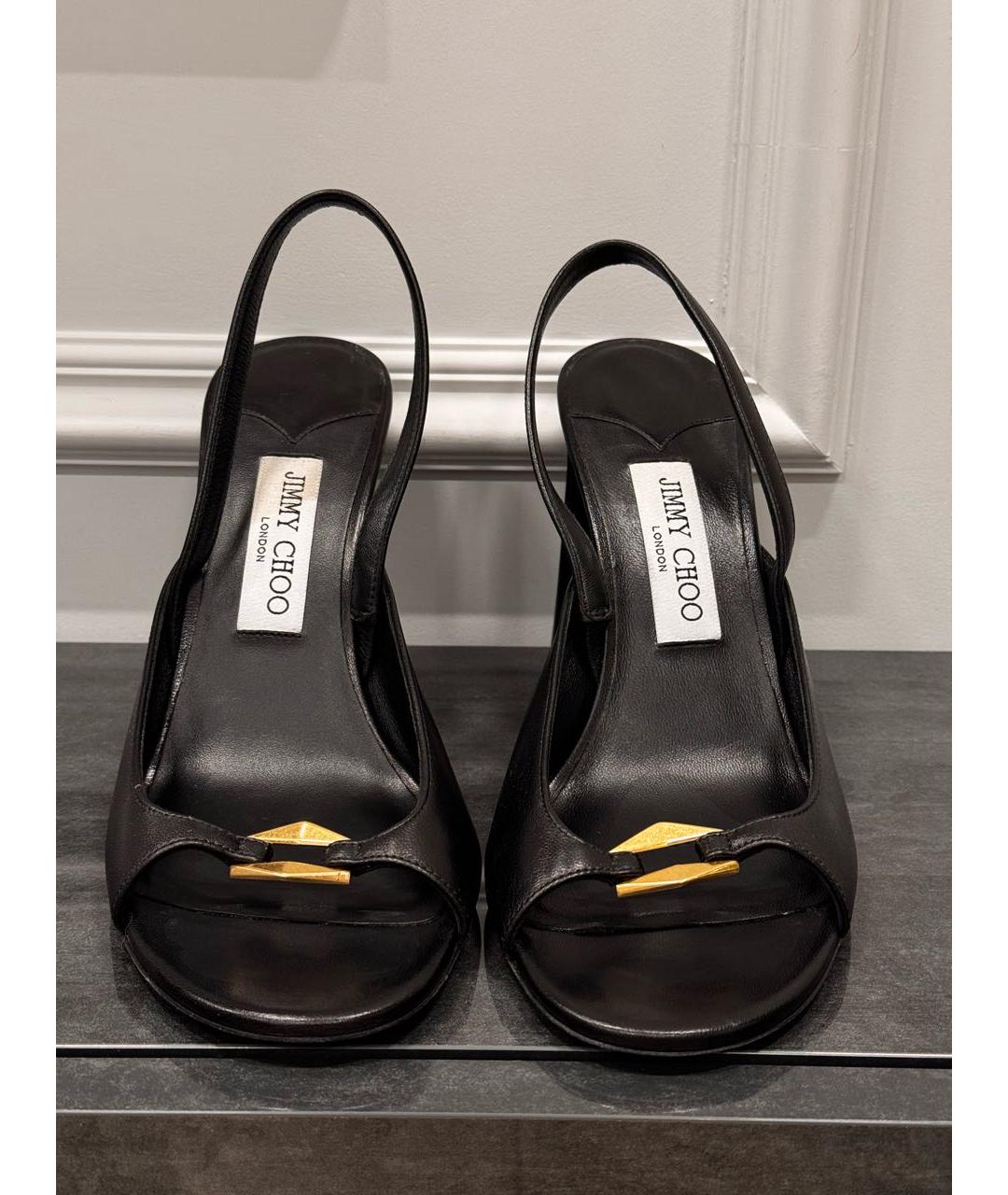 JIMMY CHOO Черные кожаные туфли, фото 2