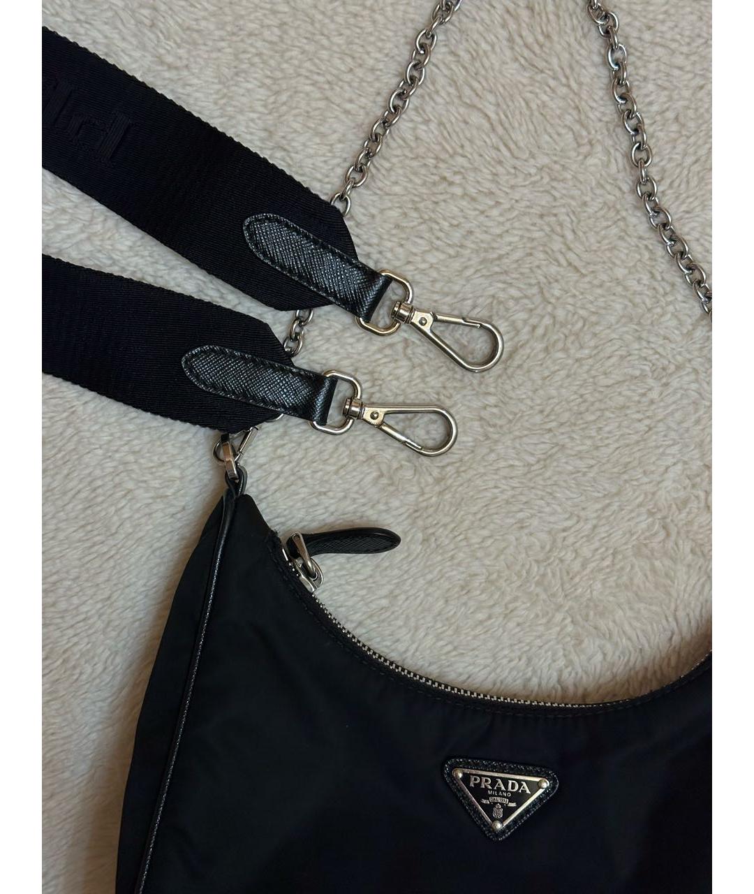 PRADA Черная тканевая сумка через плечо, фото 7