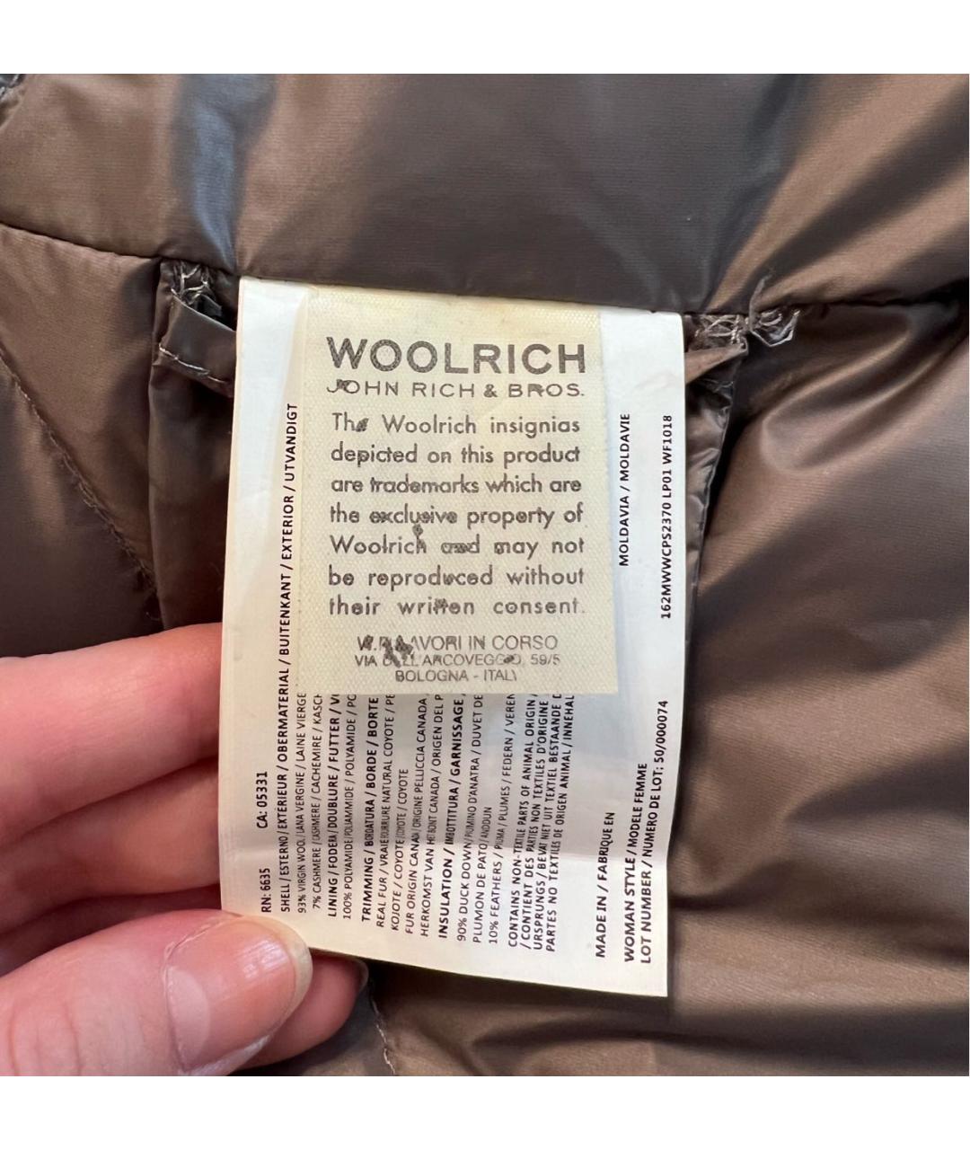 WOOLRICH Серая шерстяная парка, фото 6