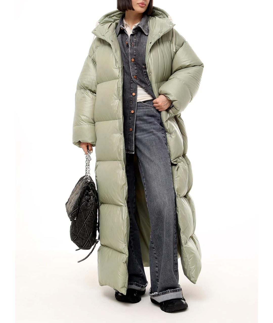 JIL SANDER Зеленый пуховик, фото 2