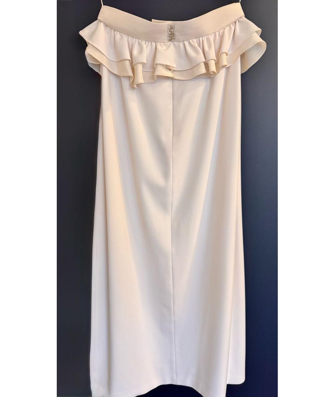 ULYANA SERGEENKO Белая полиэстеровая юбка миди, фото 6