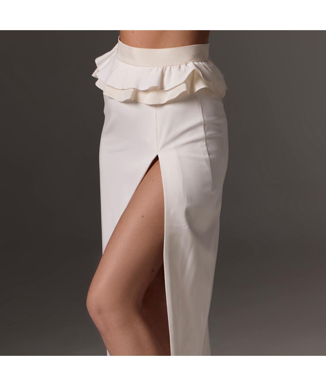 ULYANA SERGEENKO Белая полиэстеровая юбка миди, фото 2