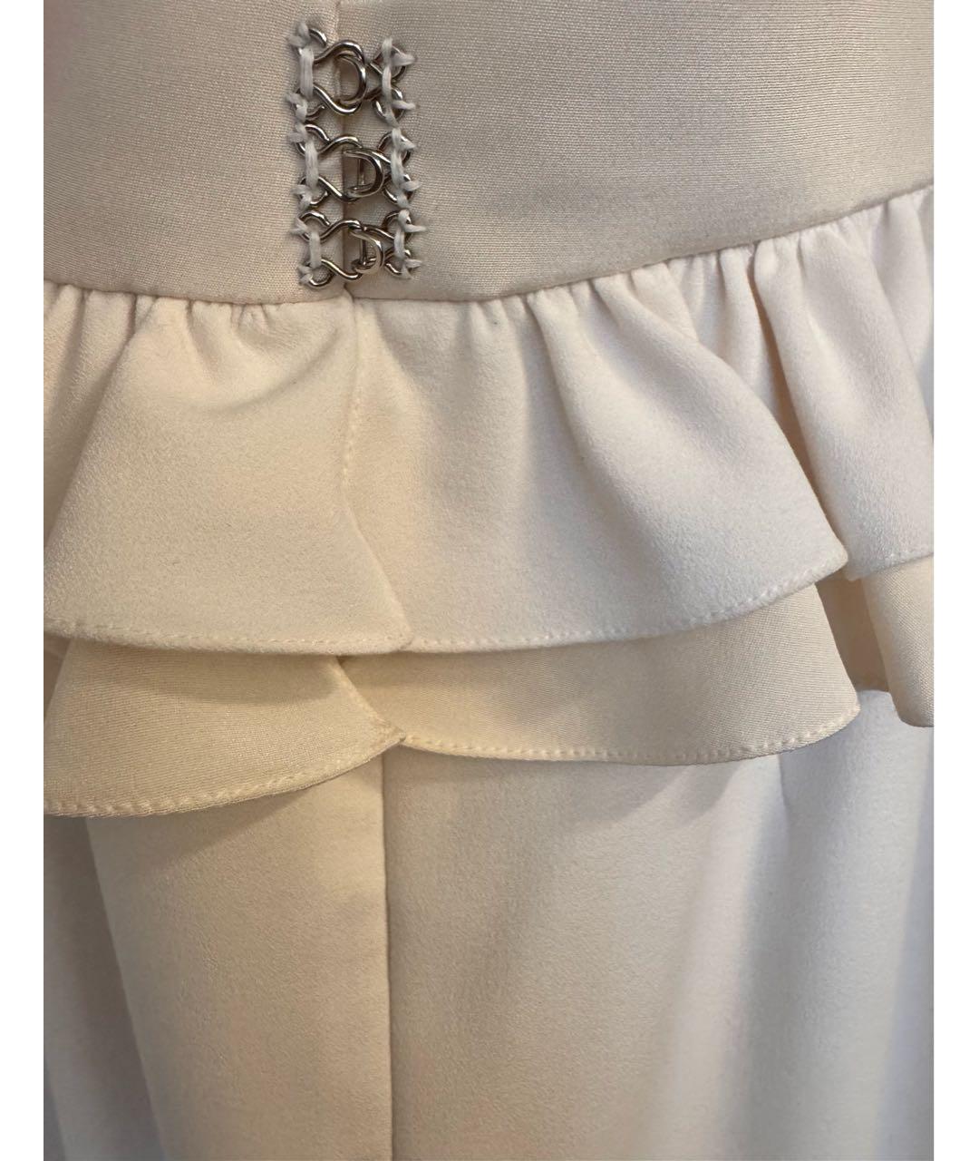 ULYANA SERGEENKO Белая полиэстеровая юбка миди, фото 7