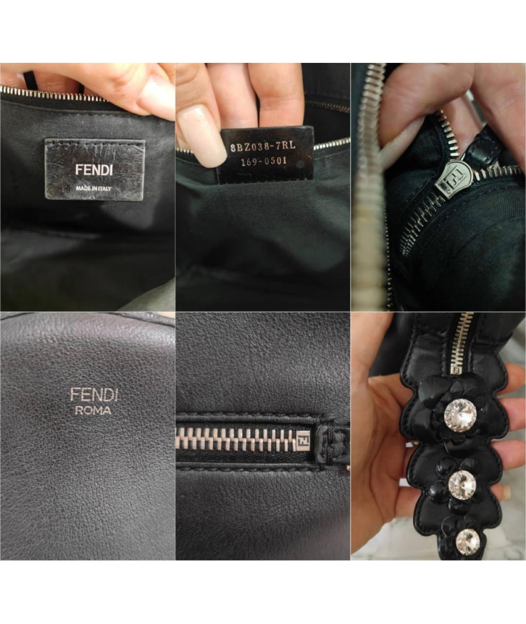 FENDI Черный кожаный рюкзак, фото 4