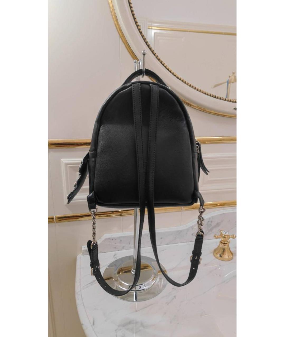 FENDI Черный кожаный рюкзак, фото 3