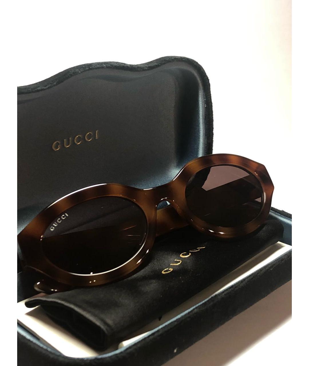 GUCCI Оранжевое пластиковые солнцезащитные очки, фото 3