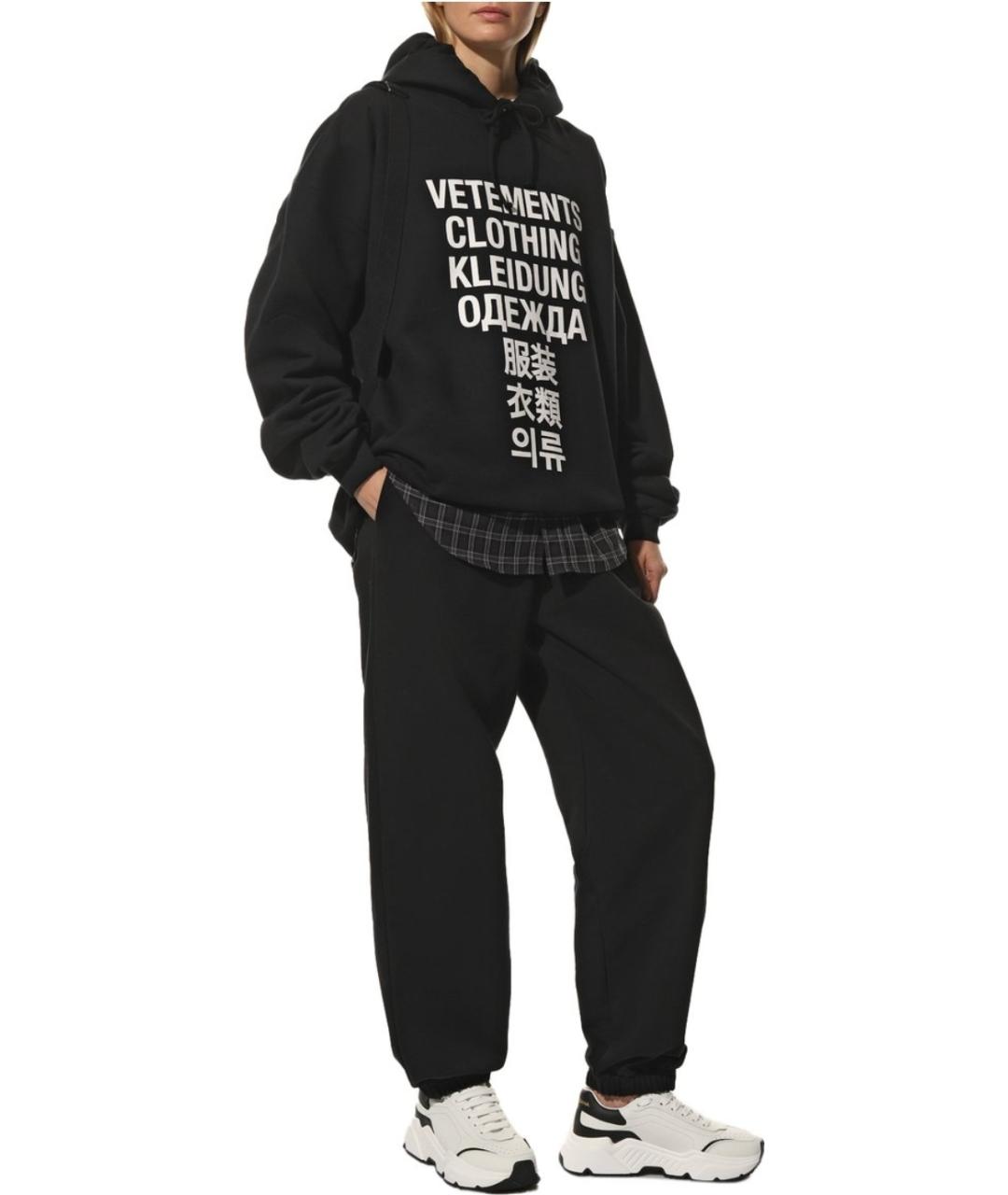 VETEMENTS Черные хлопковые спортивные брюки и шорты, фото 6