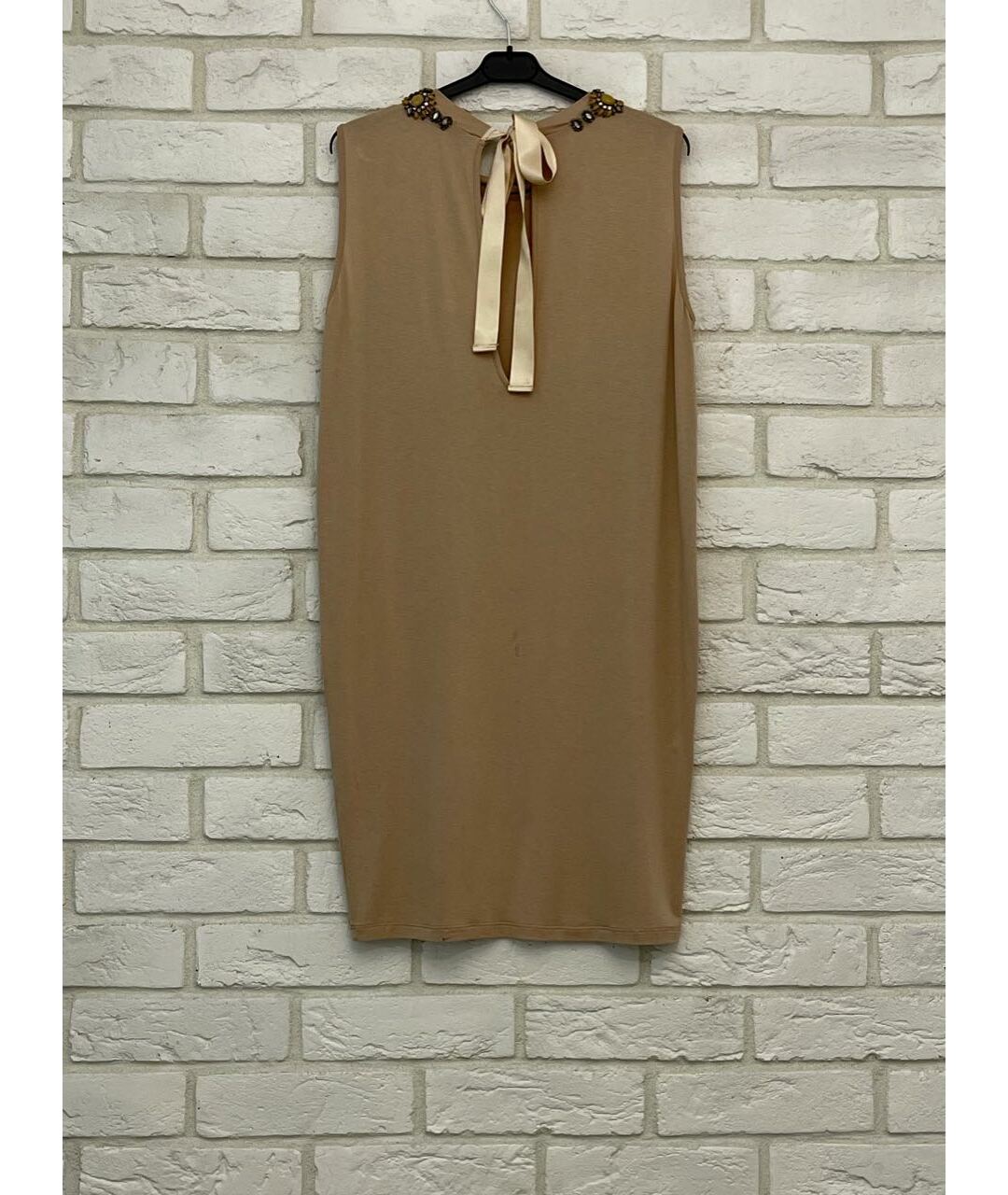 TWIN-SET Бежевое вискозное повседневное платье, фото 8