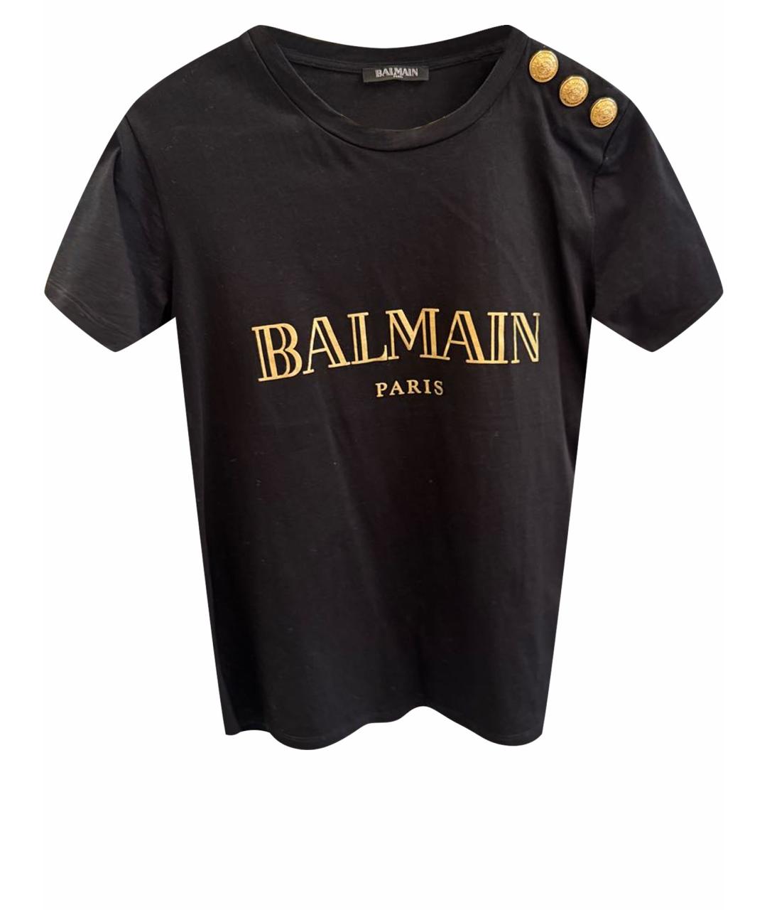 BALMAIN Черная хлопковая футболка, фото 1