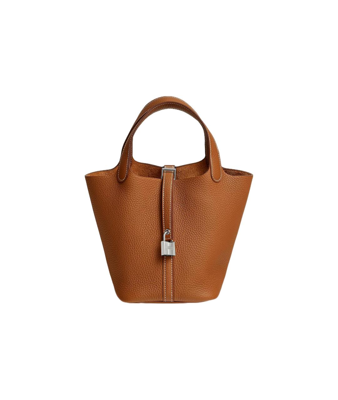 HERMES Коричневая кожаная сумка через плечо, фото 6