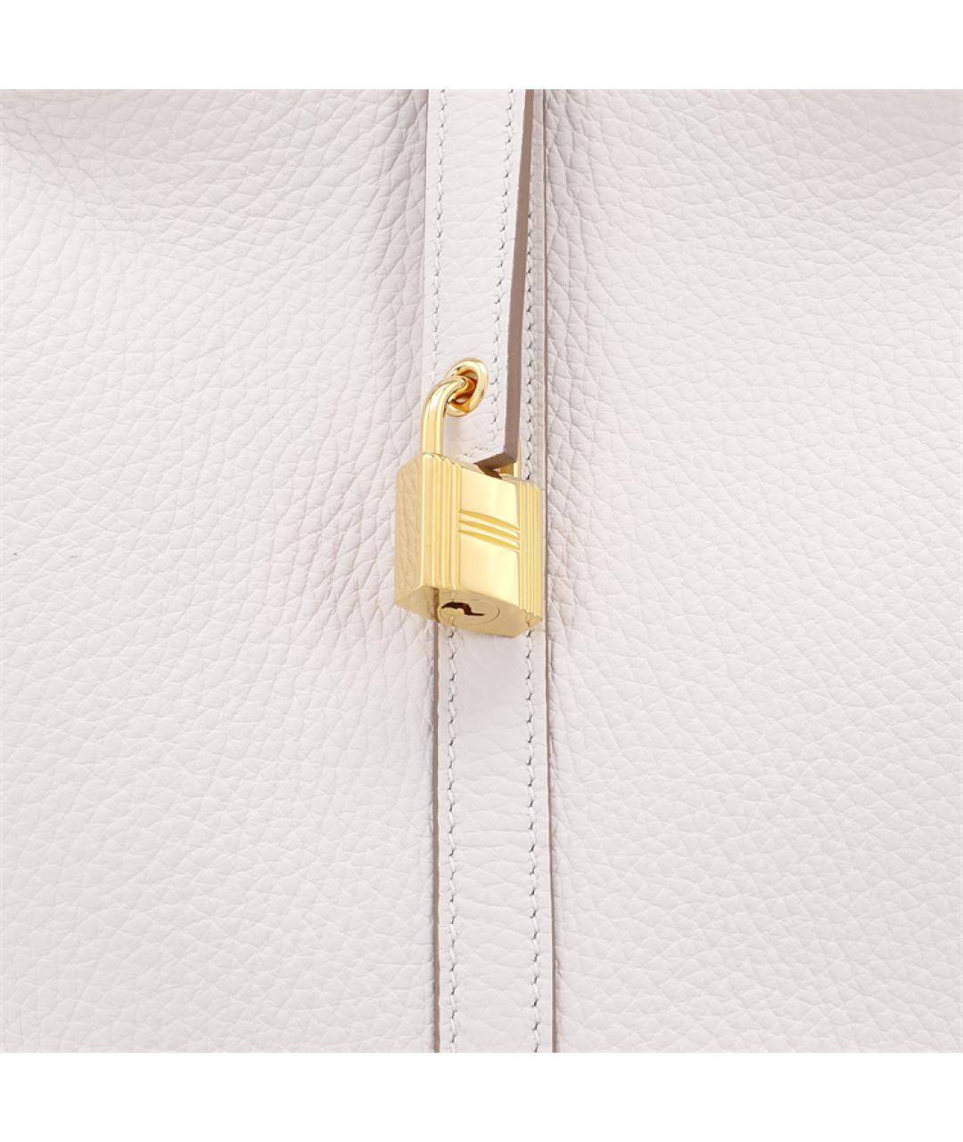 HERMES Белая кожаная сумка через плечо, фото 7