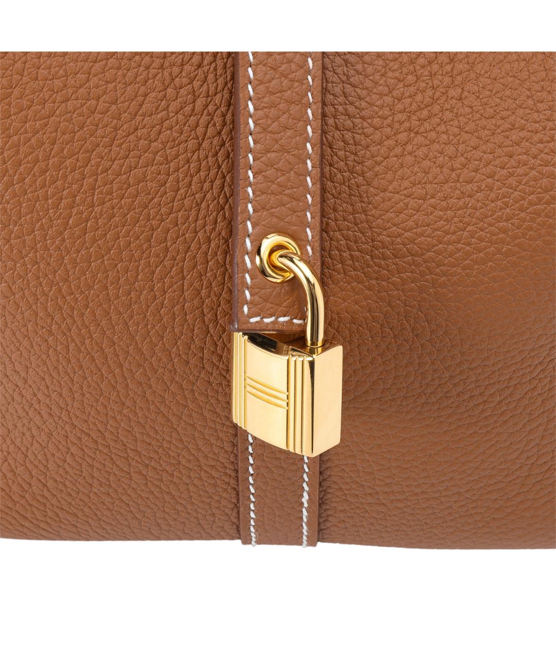 HERMES Коричневая кожаная сумка через плечо, фото 8