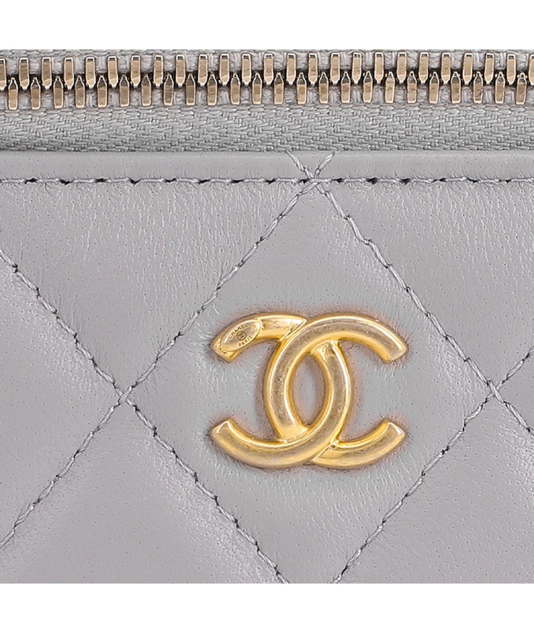 CHANEL Серая кожаная сумка через плечо, фото 5