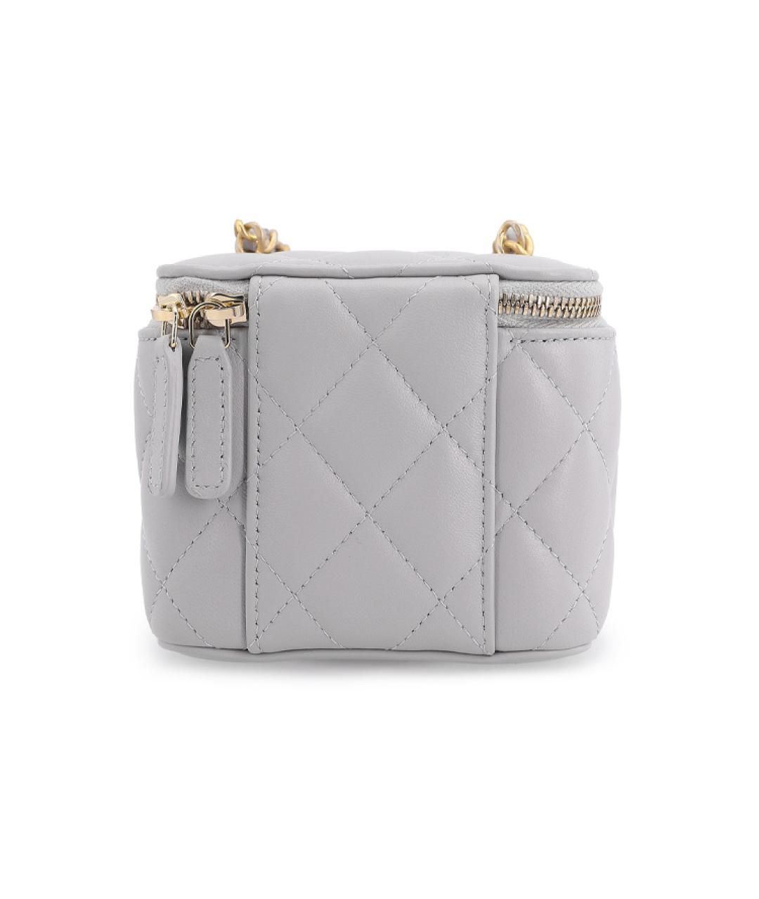 CHANEL Серая кожаная сумка через плечо, фото 4