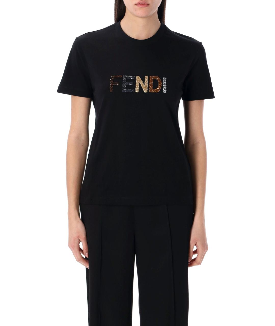 FENDI Черная футболка, фото 1