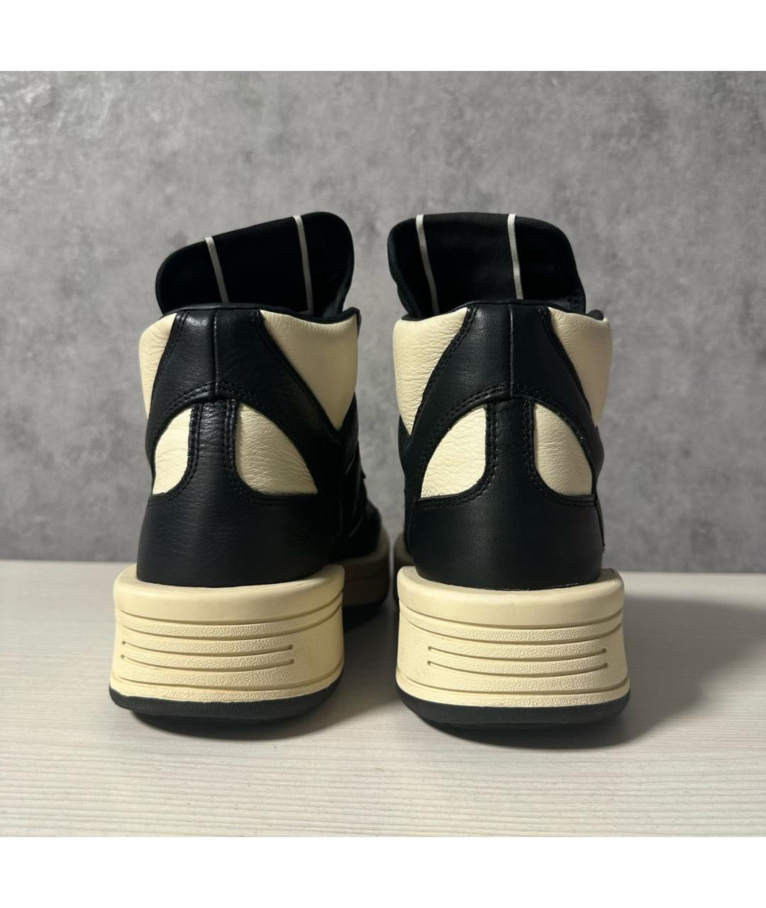 RICK OWENS DRKSHDW Черные кожаные высокие кроссовки / кеды, фото 4