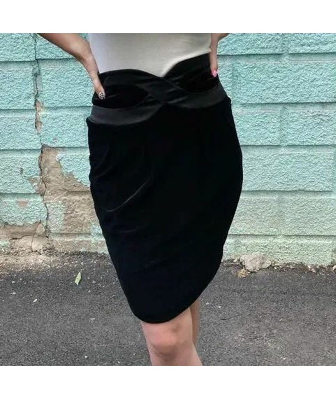 GIORGIO ARMANI Черная полиэстеровая юбка миди, фото 5