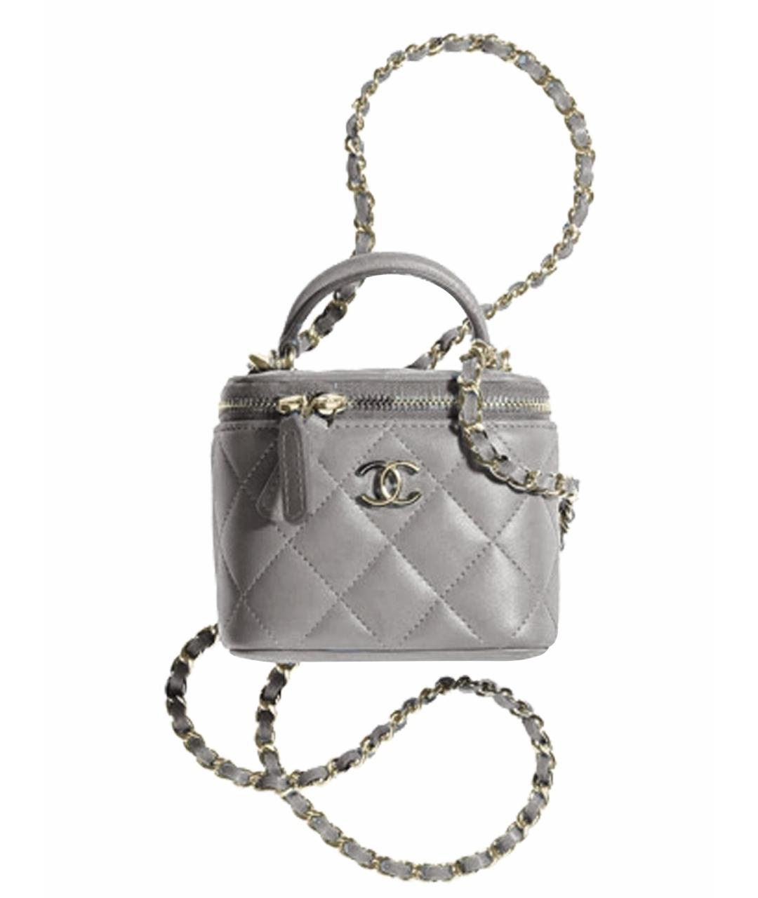 CHANEL Серая кожаная сумка через плечо, фото 1