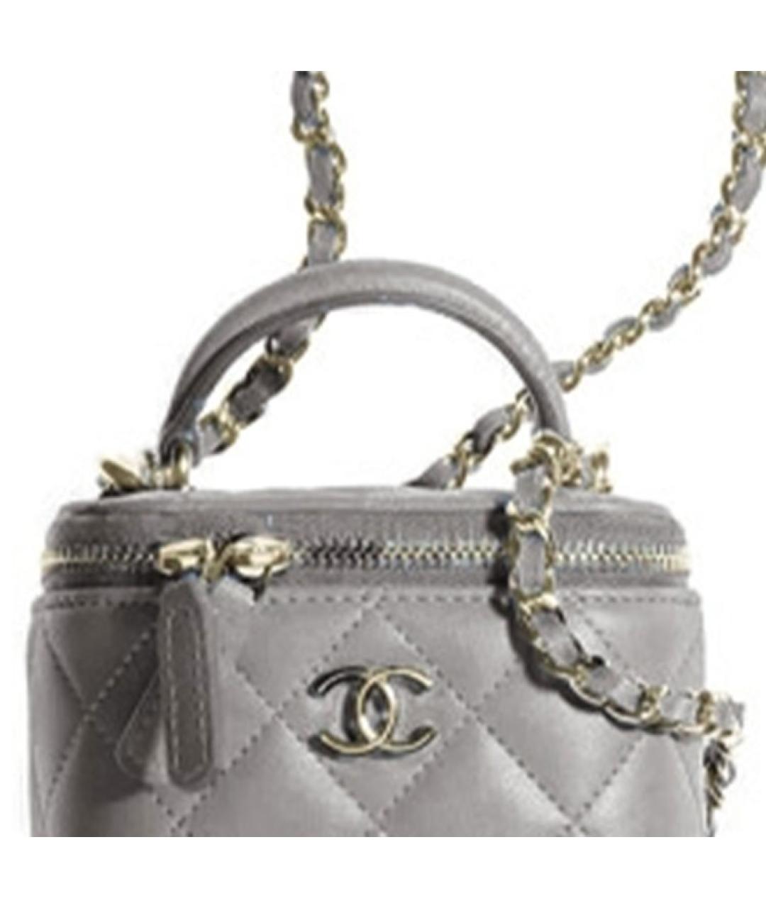CHANEL Серая кожаная сумка через плечо, фото 2