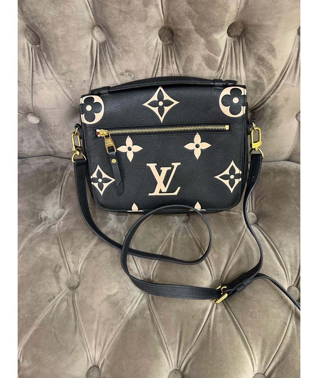 LOUIS VUITTON Черная кожаная сумка через плечо, фото 3