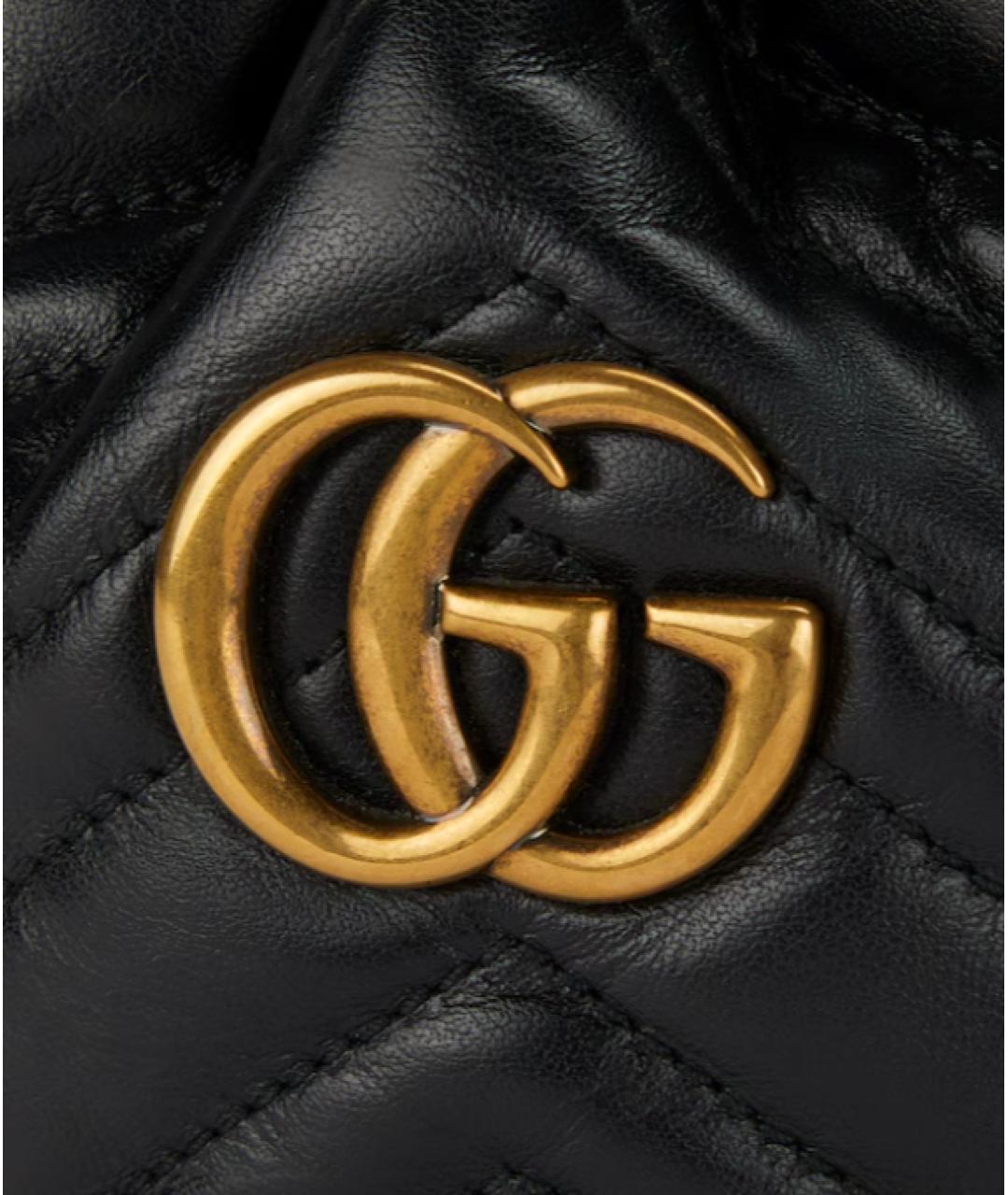 GUCCI Черная кожаная сумка через плечо, фото 4