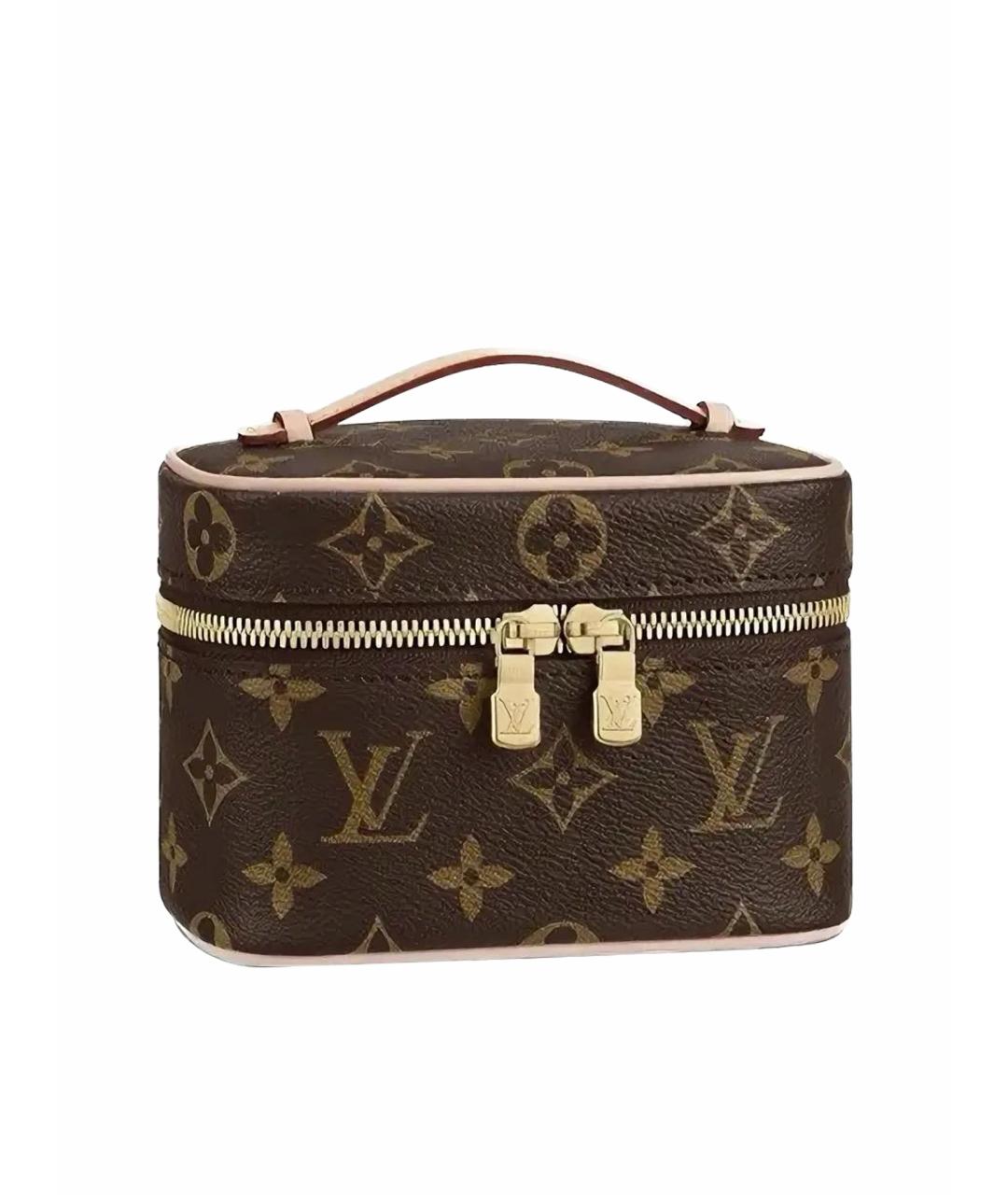 LOUIS VUITTON Коричневая кожаная косметичка, фото 1