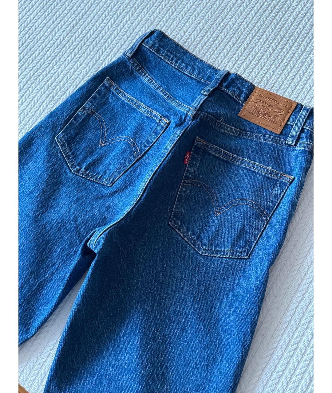 LEVI'S Синие хлопковые прямые джинсы, фото 4