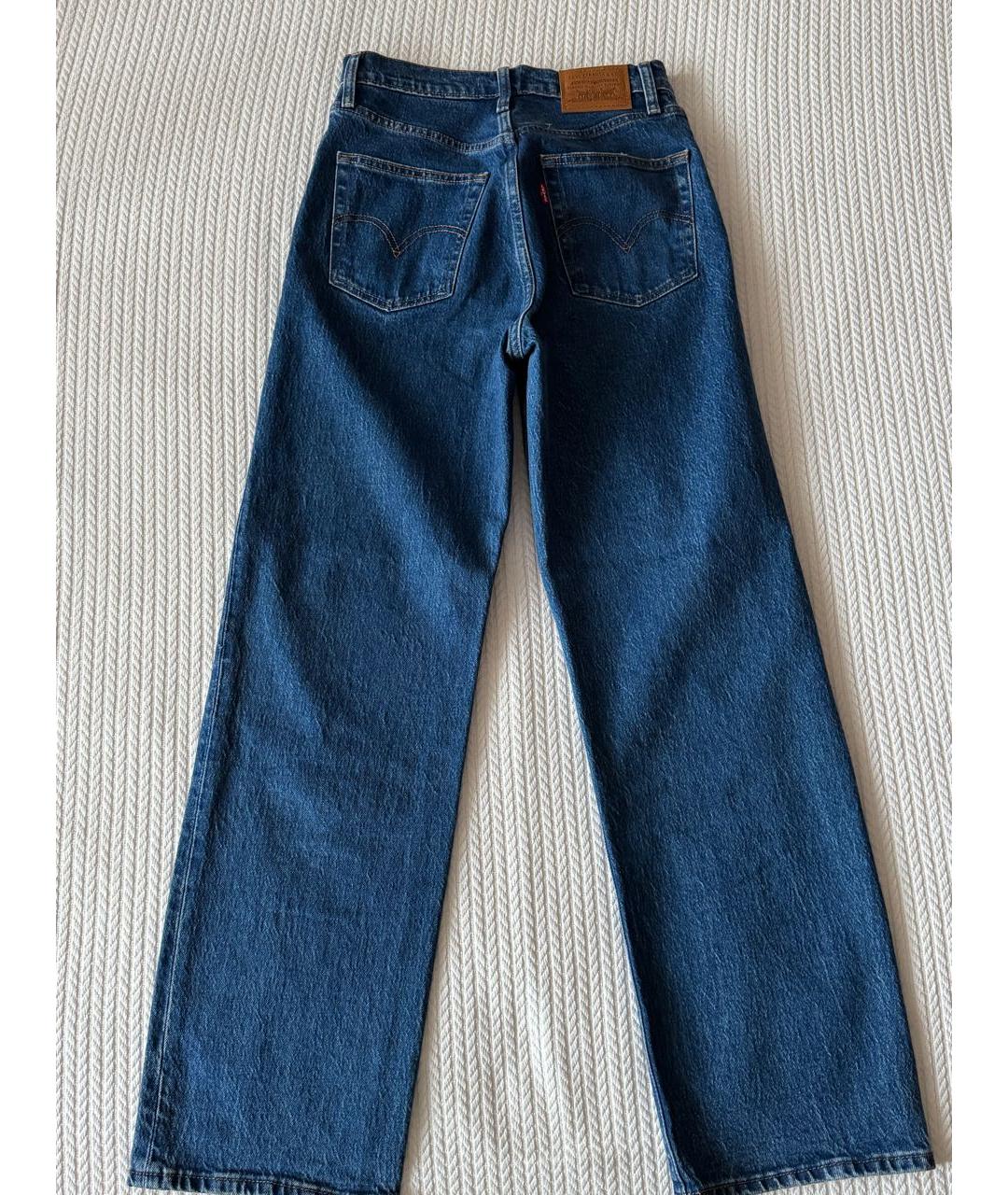 LEVI'S Синие хлопковые прямые джинсы, фото 2